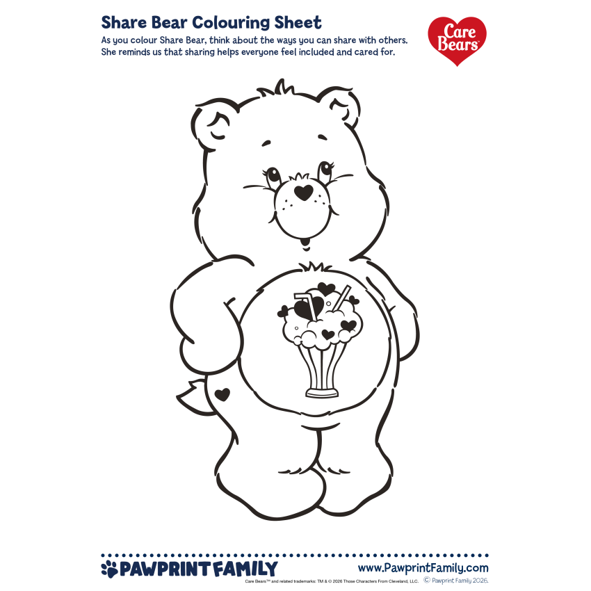Care Bears Colouring Sheets 7