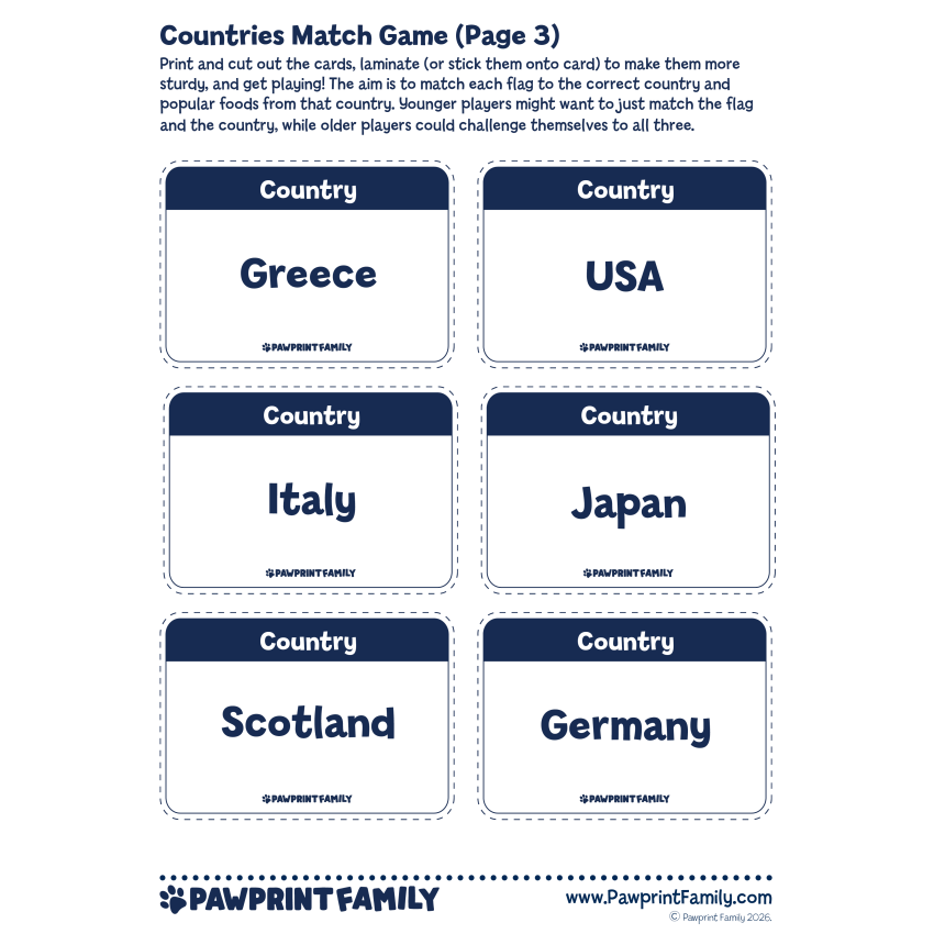 Countries Match Game 2