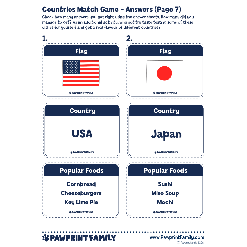 Countries Match Game 6