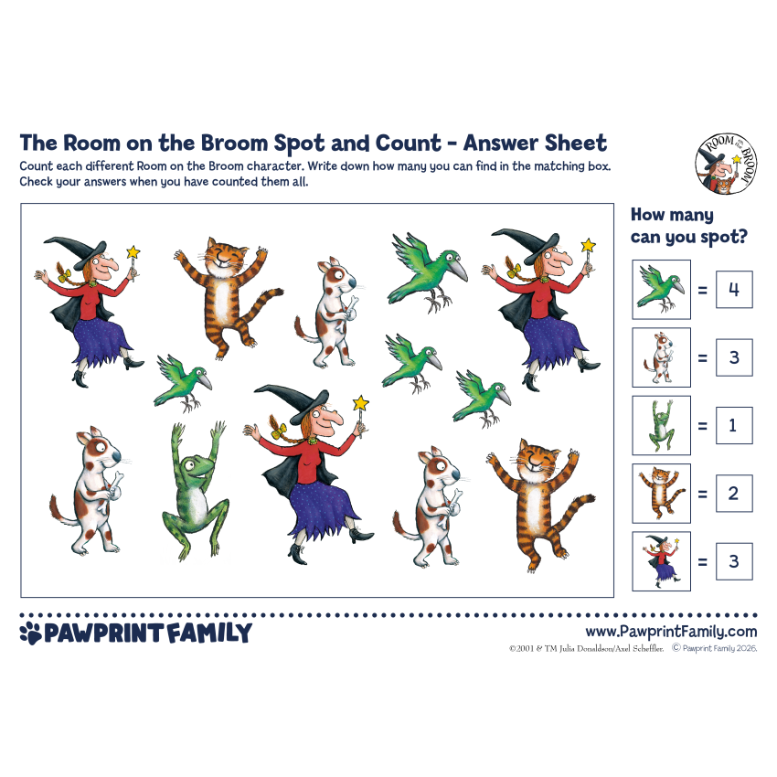Room On The Broom Spot And Count 4