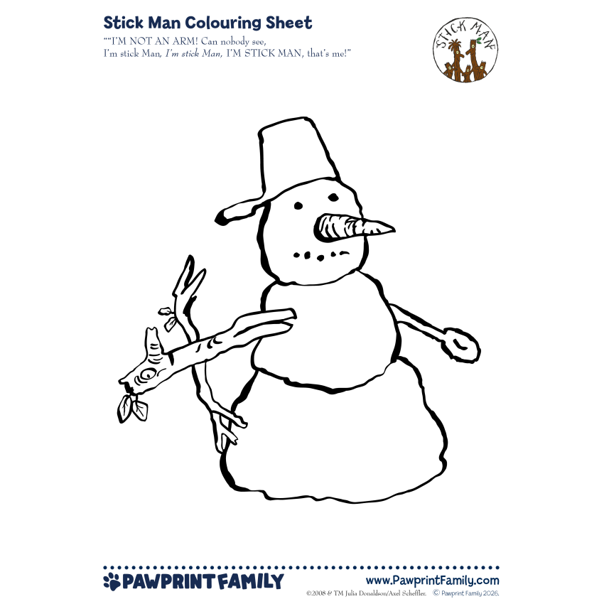 Stick Man Colouring Sheets Full Pack 3