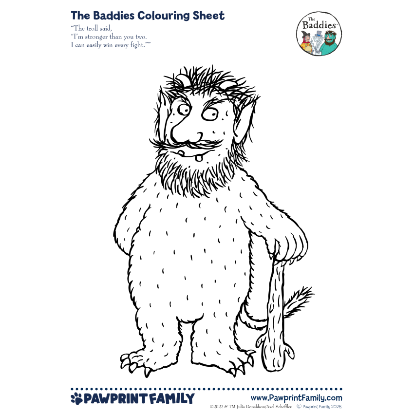 The Baddies Colouring Sheets Full Pack 3