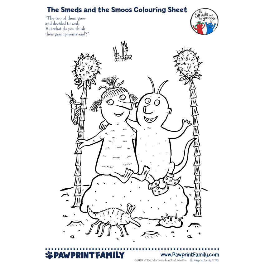 The Smeds And The Smoos Colouring Sheets Full Pack 4