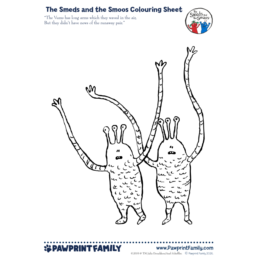 The Smeds And The Smoos Colouring Sheets Full Pack 5