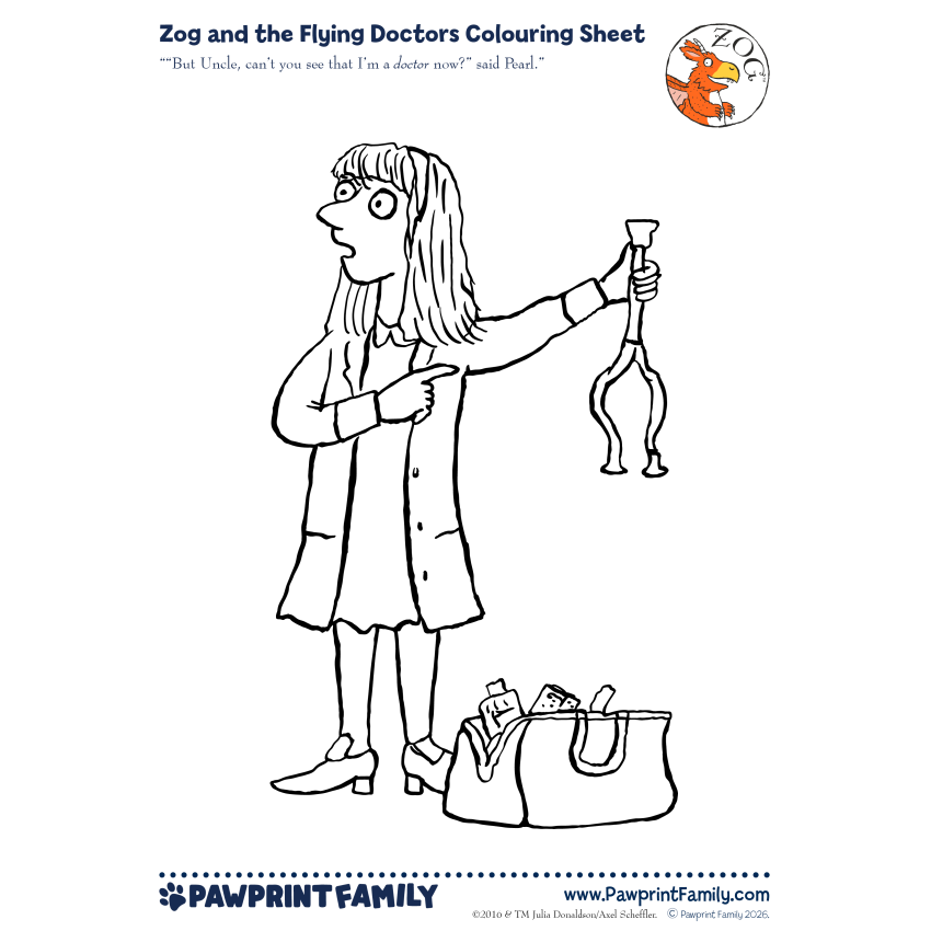 Zog And The Flying Doctors Colouring Sheets Full Pack 3