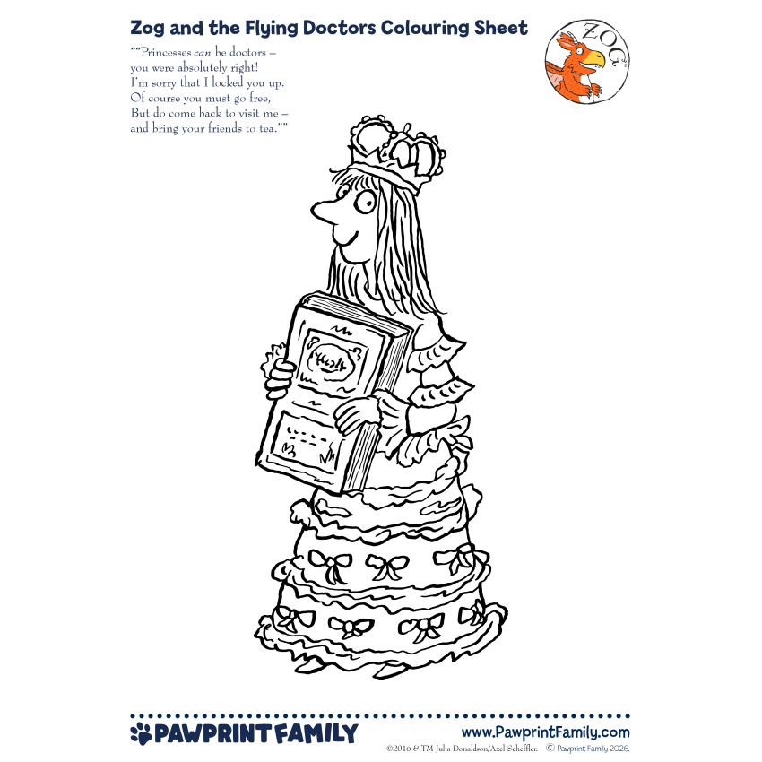 Zog And The Flying Doctors Colouring Sheets Full Pack 4