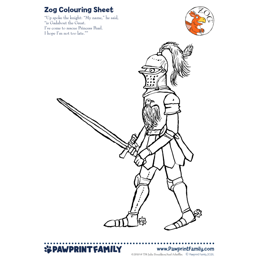 Zog Colouring Sheets Full Pack 4