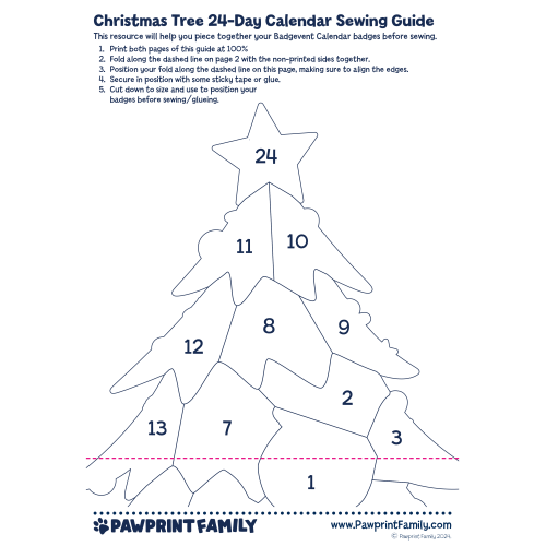 24 Day Calendar Sewing Guide - Christmas Tree