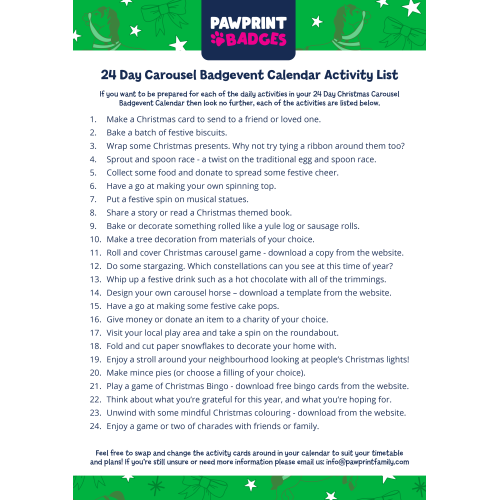 24 Day - Carousel Challenge List