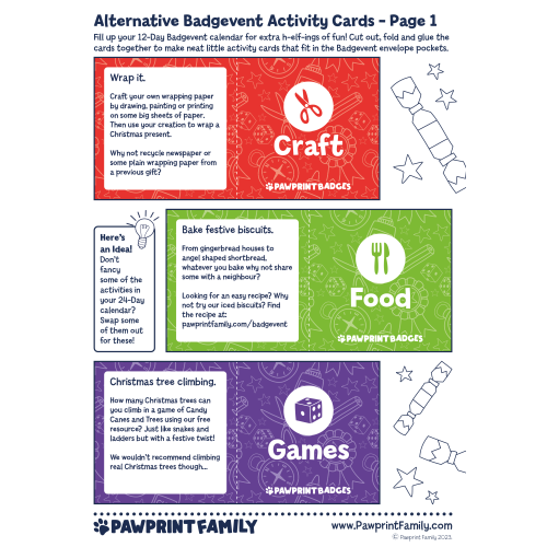 Alternative Badgevent Activity Cards - Elves