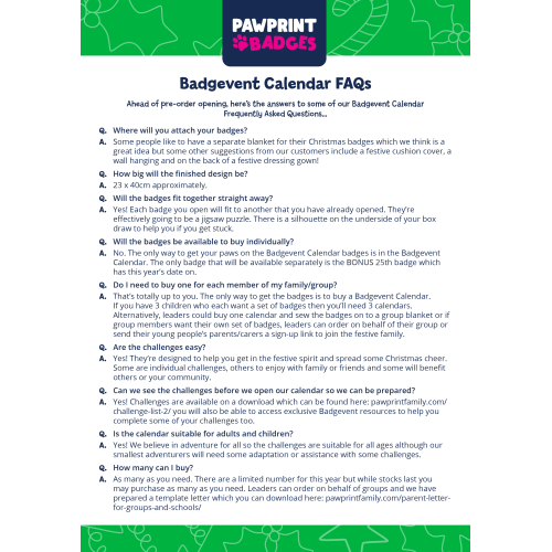 Badgevent Calendar FAQs