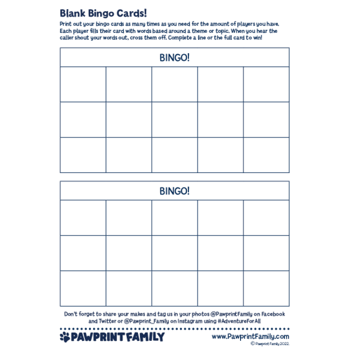 Blank Bingo Cards