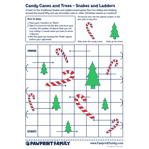 Candy Canes and Trees Snakes and Ladders