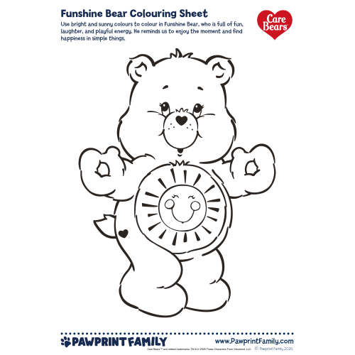 Care Bears Colouring Sheets 1