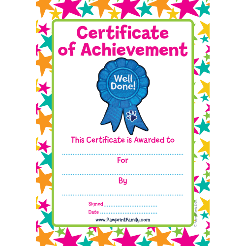 Certificate - Well Done - Blue