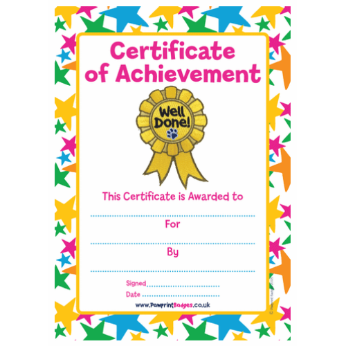 Certificate - Well Done - Gold