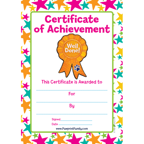 Certificate - Well Done - Orange