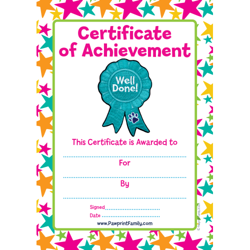 Certificate - Well Done - Teal