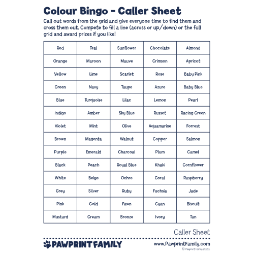 Colour Bingo