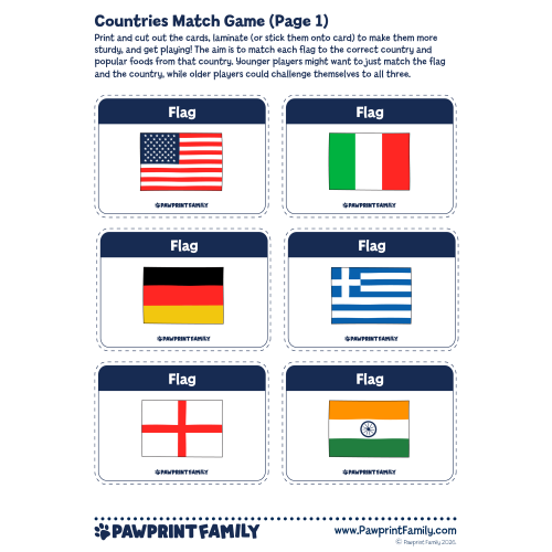 Countries Match Game 1