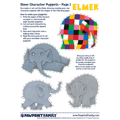 Elmer Character Puppets