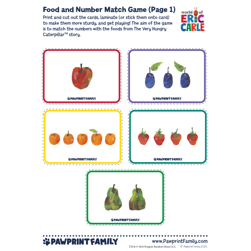 Food and Number Match Game