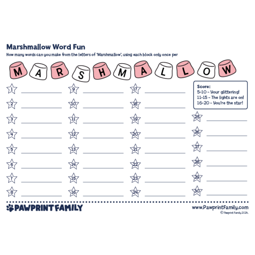 Marshmallow Word Fun