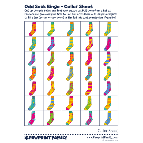 Odd Sock Bingo