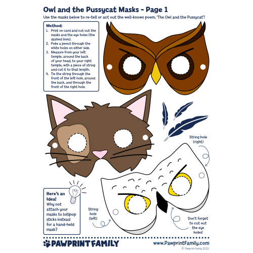 Owl and Pussycat Masks