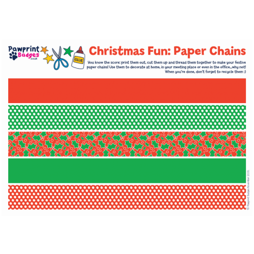 Paper Chain - Holly Leaves Pattern