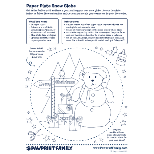 Paper Plate Snow Globe