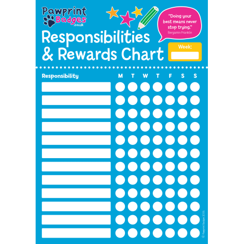 Responsibilities and Rewards Chart - Blue