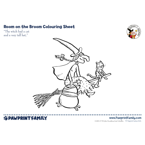 Room On The Broom Colouring Sheets Full Pack 2