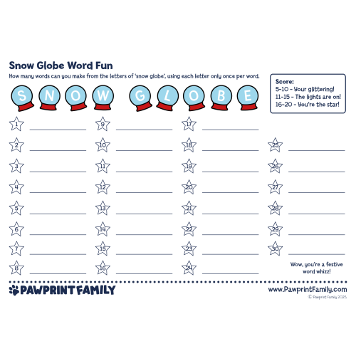 Snow Globe Word Fun