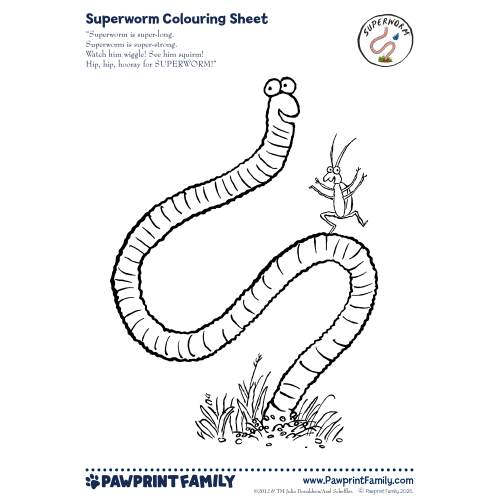 Superworm Colouring Sheets Full Pack 2