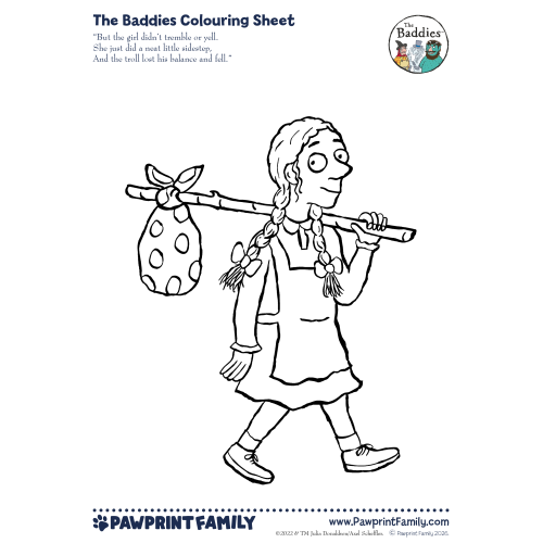 The Baddies Colouring Sheet - Girl