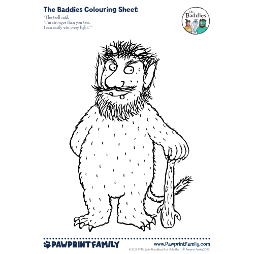 The Baddies Colouring Sheet - Troll