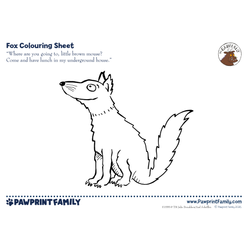 The Gruffalo Colouring Sheet - Fox