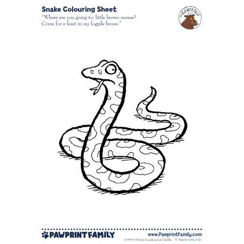 The Gruffalo Colouring Sheet - Snake