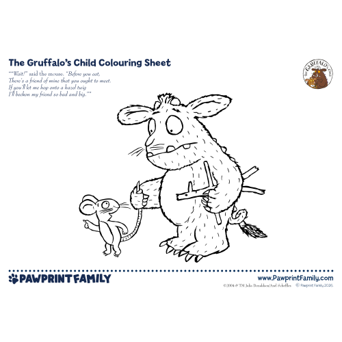 The Gruffalo's Child Colouring Sheet - Child and Mouse