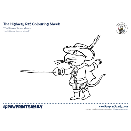 The Highway Rat Colouring Sheet