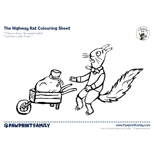 The Highway Rat Colouring Sheet - Squirrel