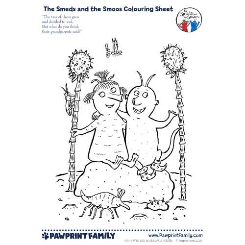 The Smeds and the Smoos Colouring Sheet - Janet and Bill