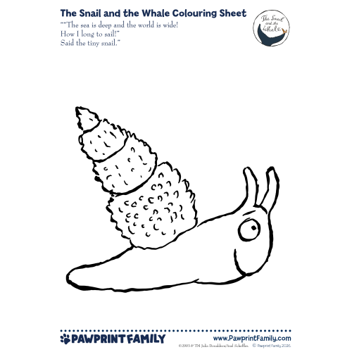 The Snail and the Whale Colouring Sheet - Snail
