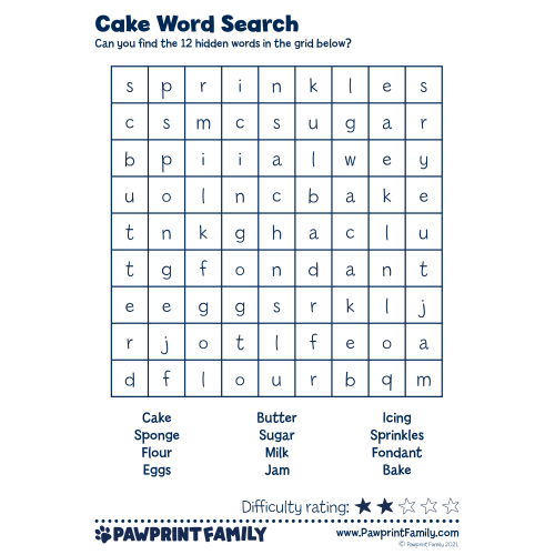 Word Searches - Cake