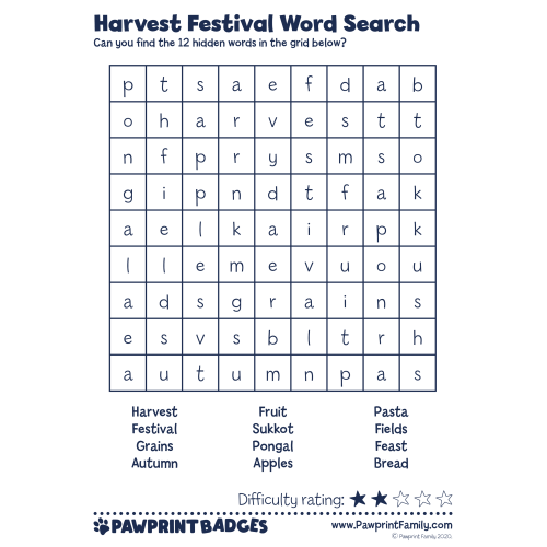 Word Searches - Harvest