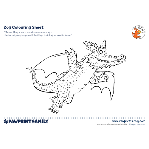Zog Colouring Sheet - Madam Dragon