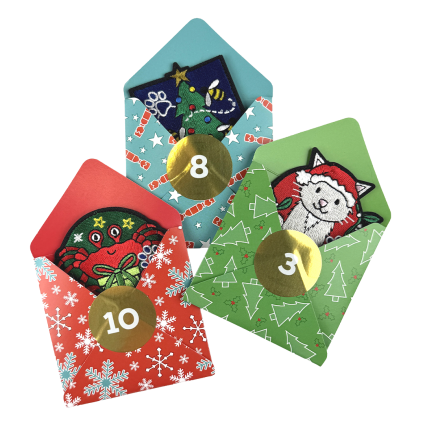 Photograph: 12 Day Advent Calendar - Festive Animals (Badges & Envelopes)