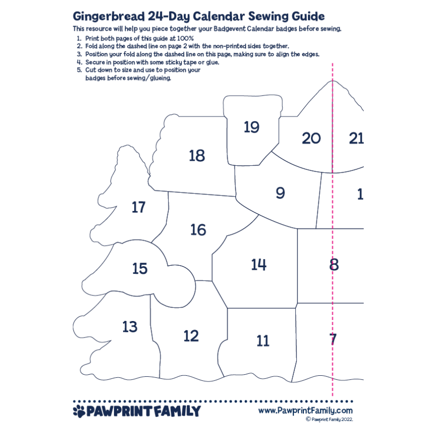 Photograph: 24 Day Calendar Sewing Guide - Gingerbread House