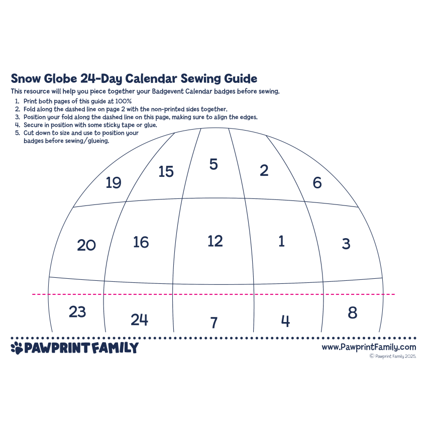 Photograph: 24 Day Calendar Sewing Guide - Snow Globe